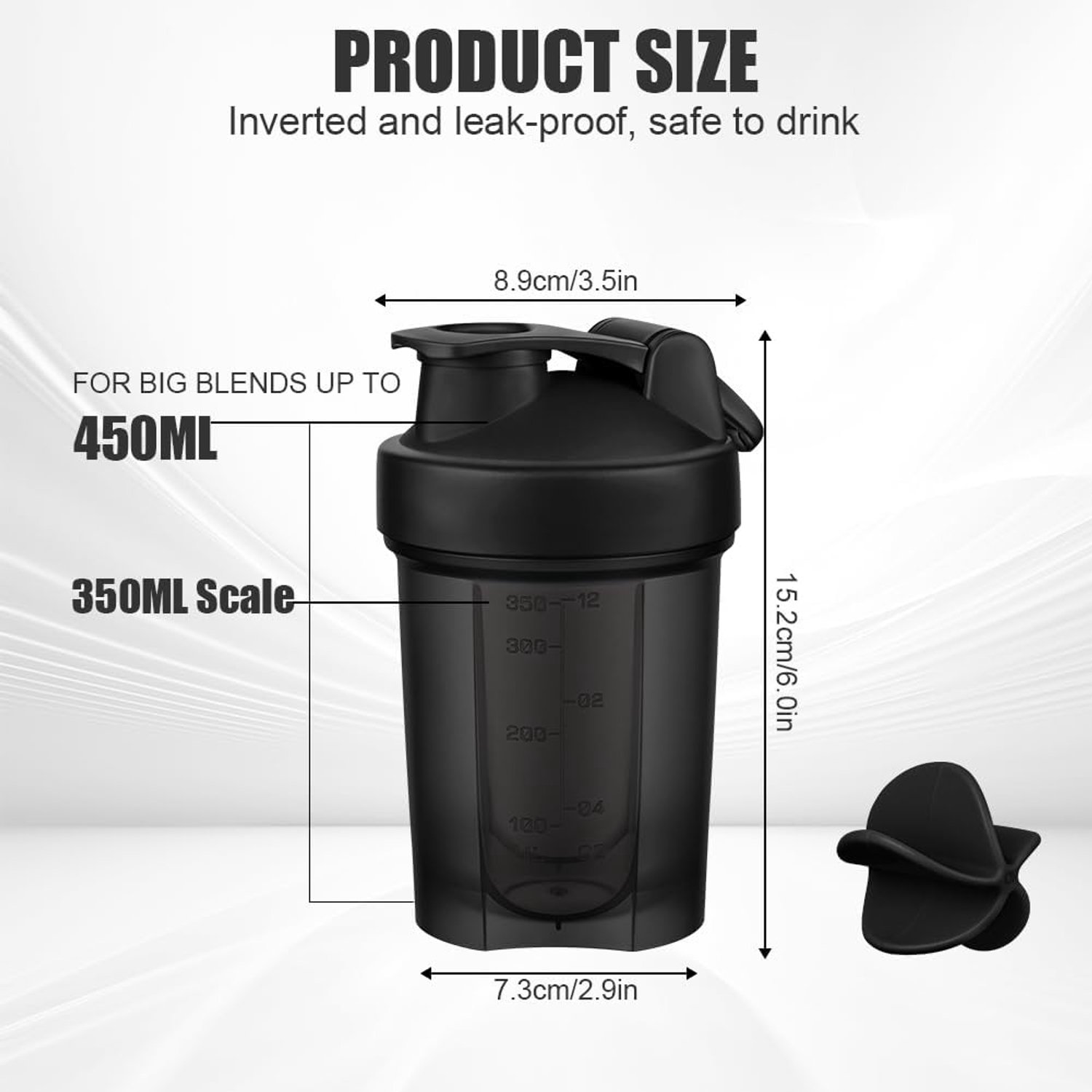 Proteïne Shaker Set 2x 450ml met Mixbal, Lekvrij & BPA-vrij