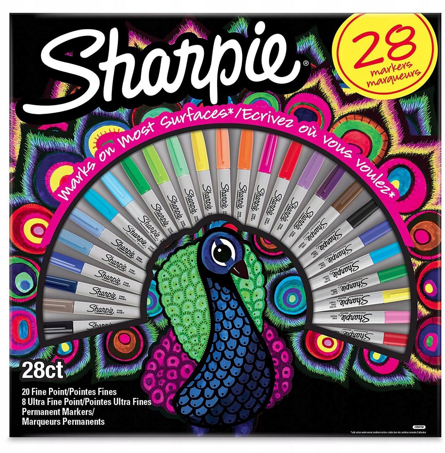 Sharpie permanente marker set | Assortiment van exclusieve kleuren | fijne en ultrafijne punten | 28 stuks