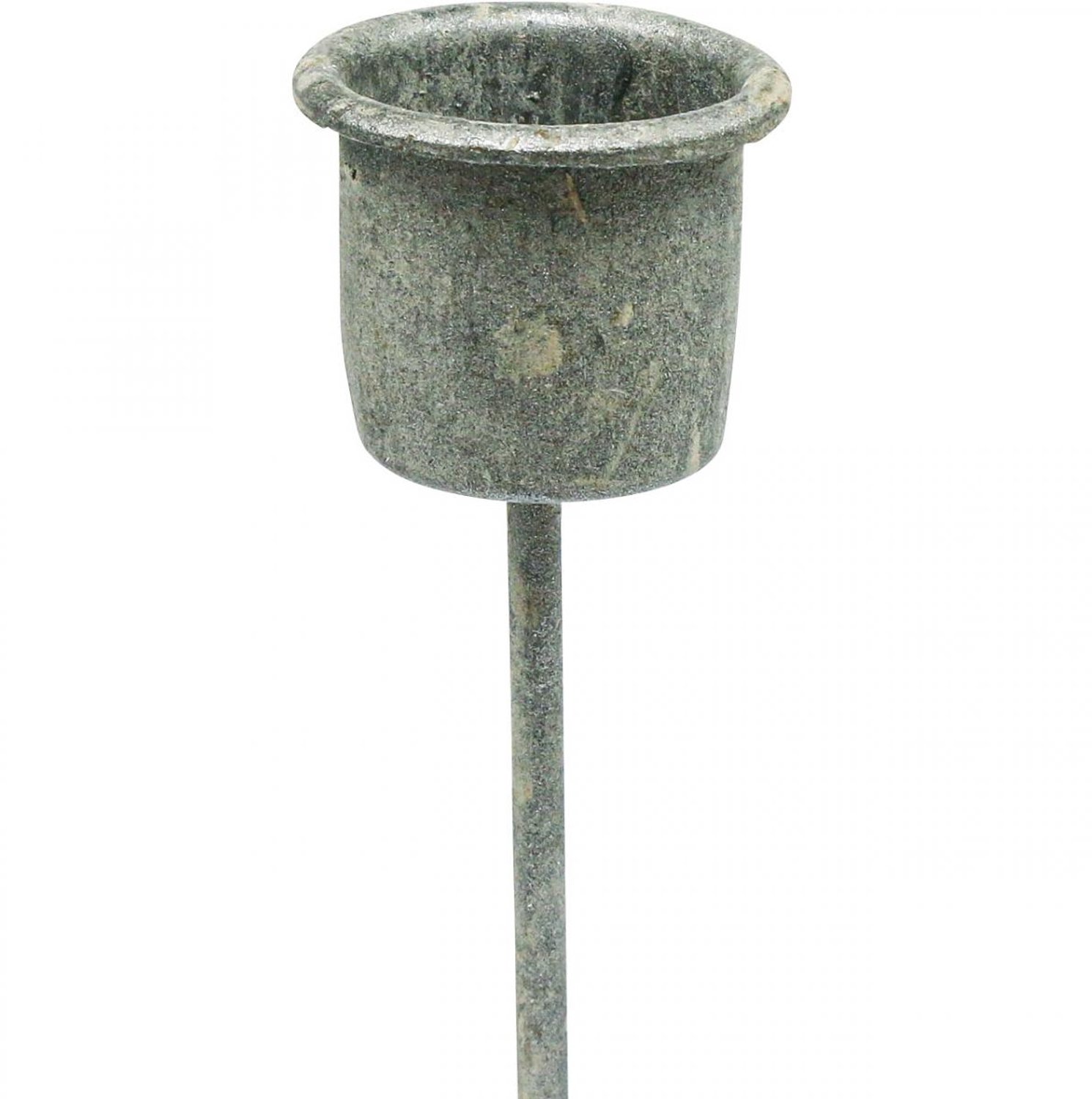posiwio Insteekkaarsenhouder Shabby Chic grijs Ø3cm H8,5cm 8 st