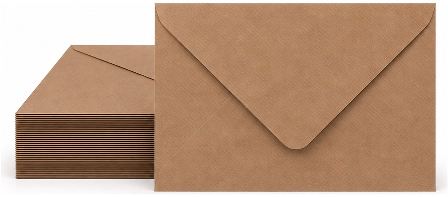 Enveloppen Kraftbruin 9x14 cm - 25 stuks - 120 gram - Kraft Enveloppen - Wenskaart Envelop
