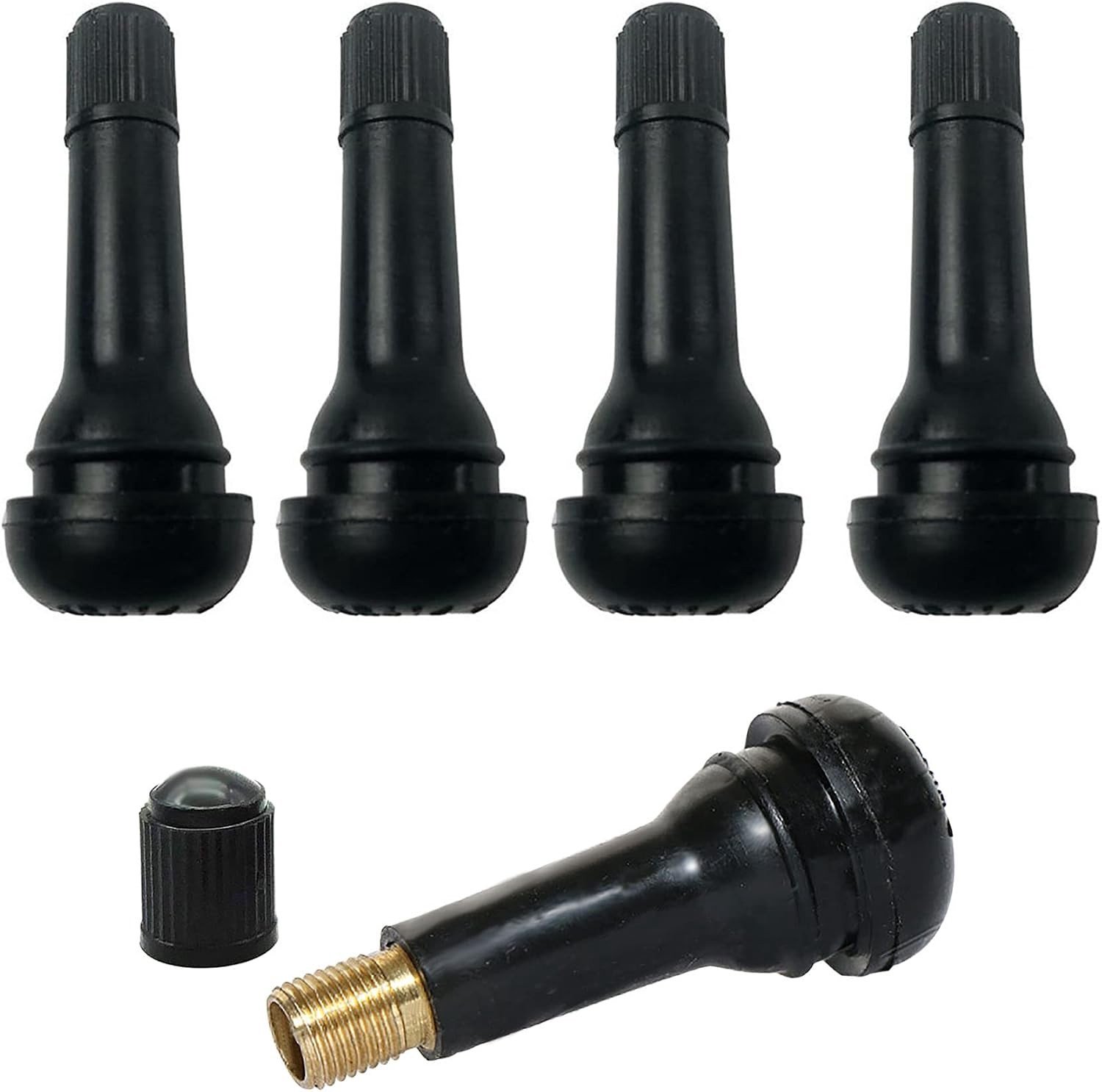 Rubber Snap-in Ventielen voor Auto en Motorfiets - Zwarte Auto Ventieldoppen (Set van 5)