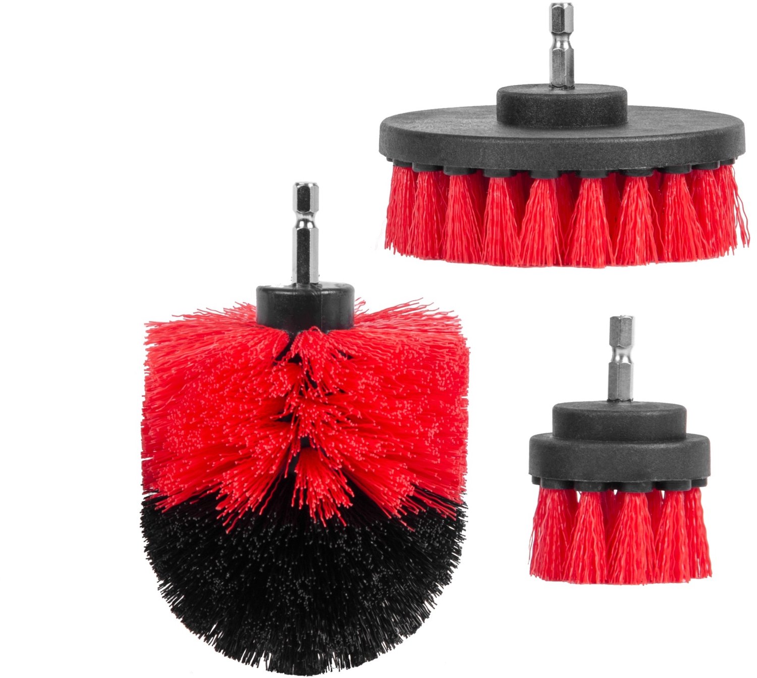 3x Roterende Poetsborstels met Adapter voor Boormachine