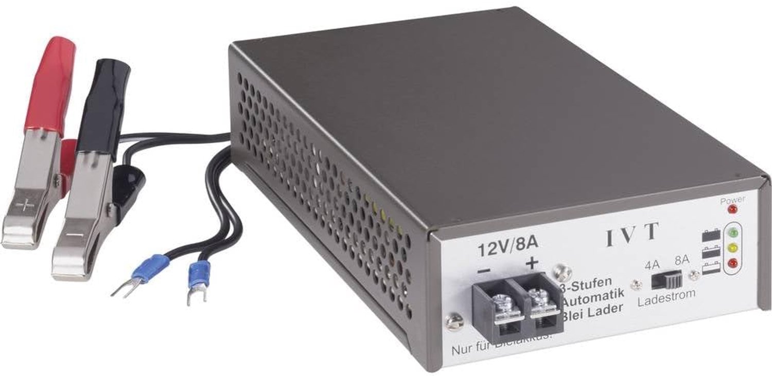 Acculader Automatische Tafellader - 12V 8A - 12 Volt Gelijkstroom - 930 Gram - Voor Loodaccu's