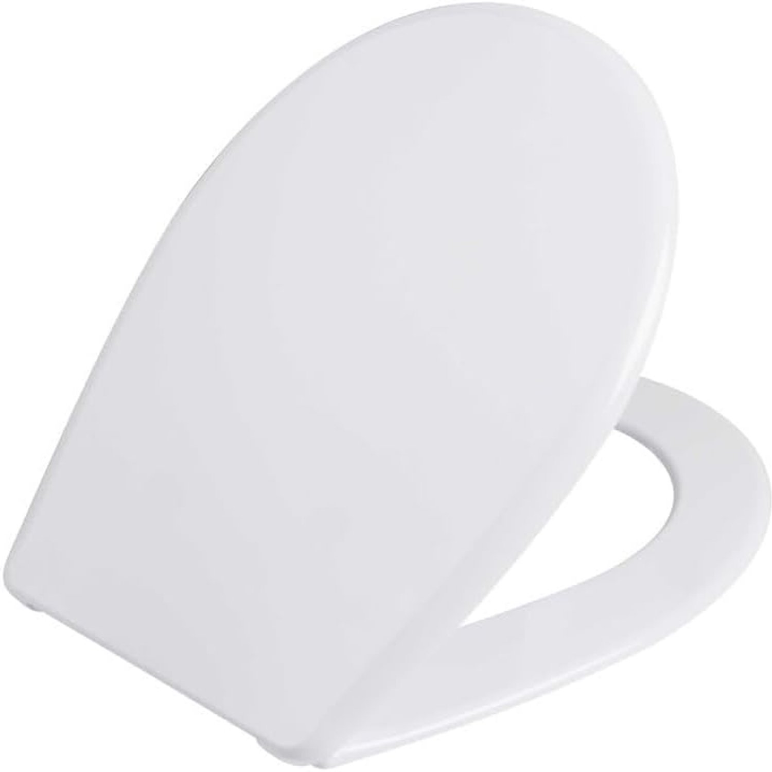 Universeel Toiletzitting met Deksel - Wit, Ovaal, Polypropyleen