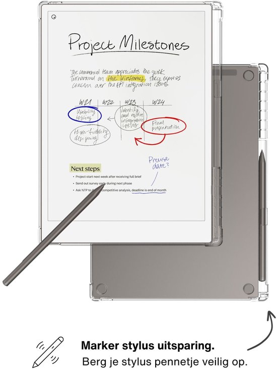 Lunso ReMarkable Paper Pro hoes (11.8 inch) - TPU Backcover - Transparant — afbeelding 4