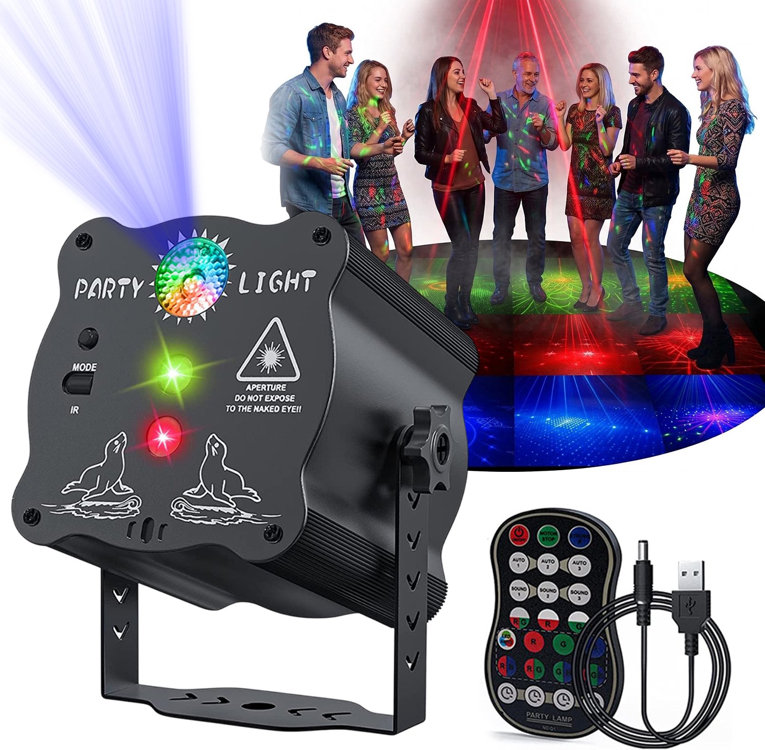 Discolamp - LED Party Light - Magic Discobal - 60 Lichtpatronen - 7 Achtergrondkleuren - Spraakgestuurd Ritme - Afstandsbediening & Timer - USB - Voor Club & Feest & KTV & Bruiloft & Karaoke
