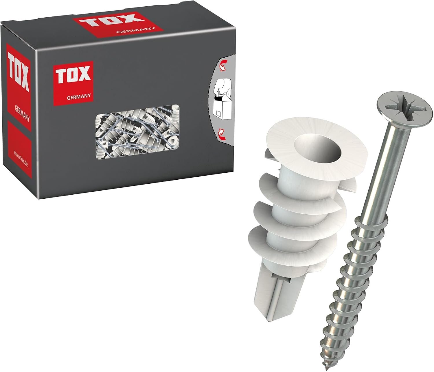 TOX Spiraalplaatduivel 32+S Gipsplaatpluggen met Schroef (25 Stuks)
