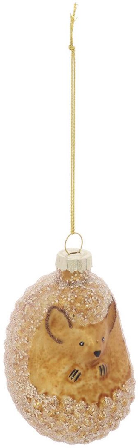 Feeric lights & Christmas Gouden glazen egelhanger in de vorm van een dennenboom, 8 cm Dore
