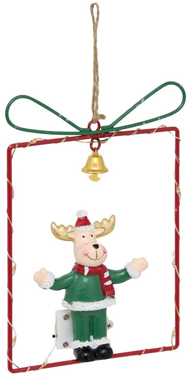 Feeric lights & Christmas Verlichte dennenboomhanger van metaal, 18 cm, als cadeau Rouge