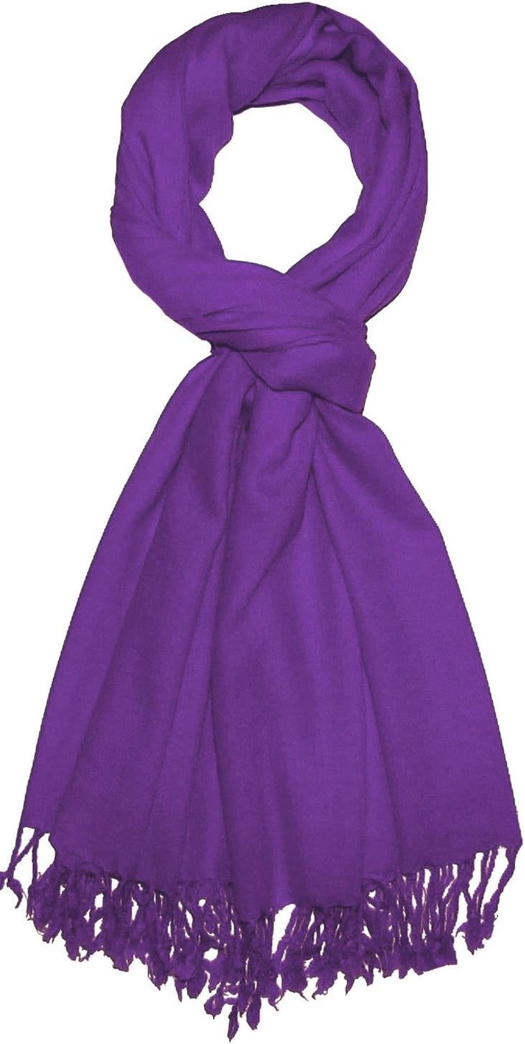 Luxe Heren Sjaal - 50% Cashmere, 50% Wol - Effen Paars