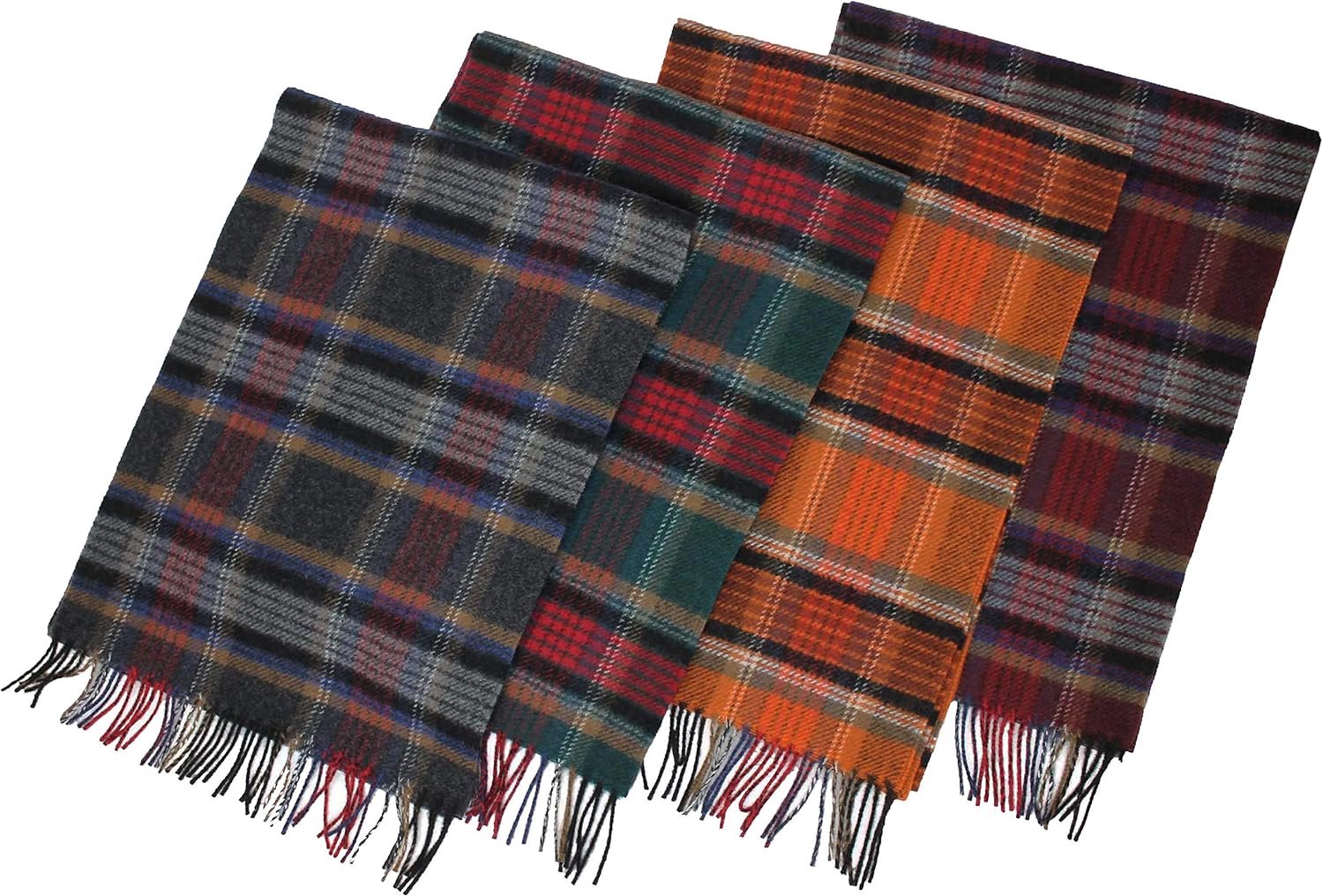 Herensjaal Wol Warm Geruit Mode 180x29cm Merkloos