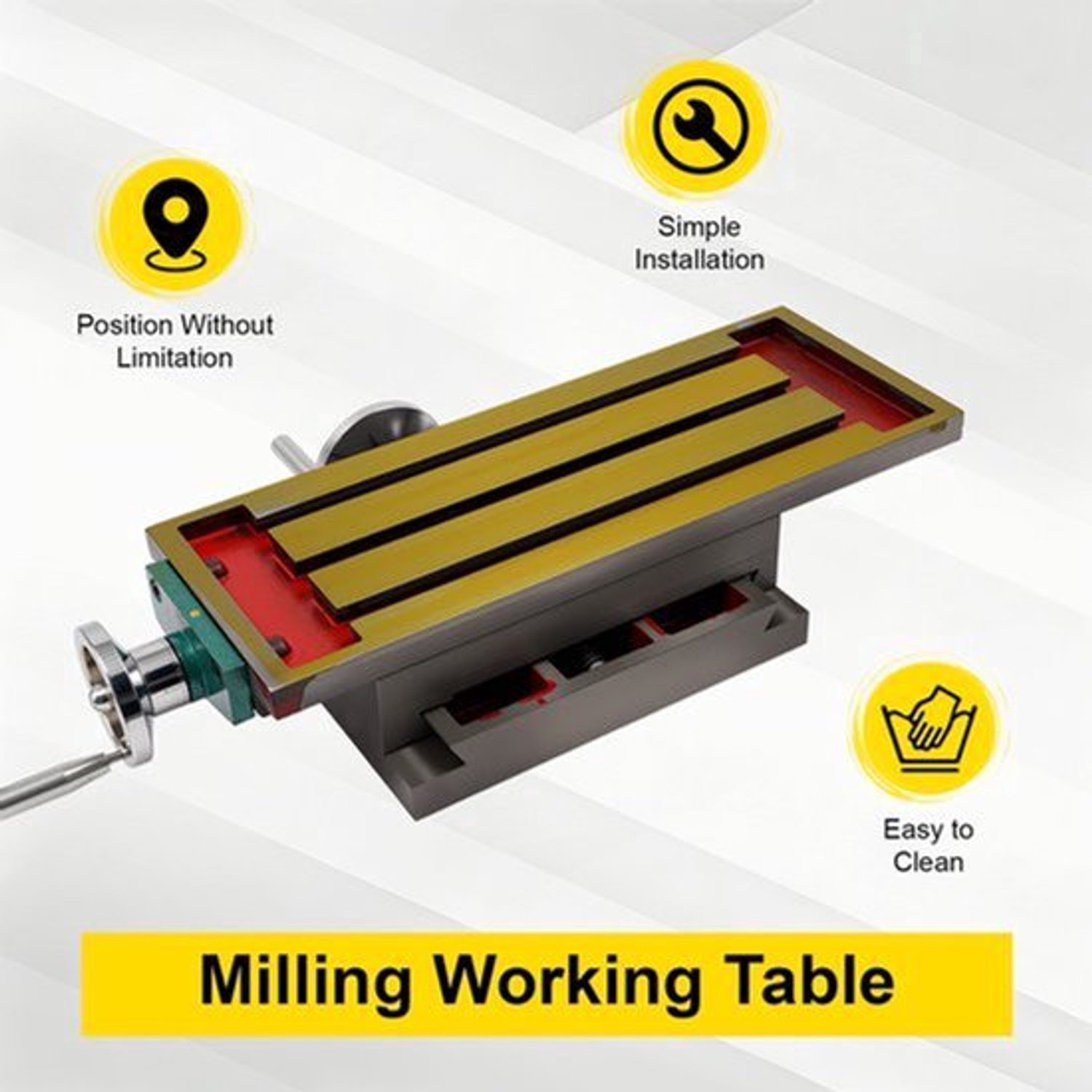 Freesmachine Tafel - Gietijzeren Precisie XY Kruistafel - 27 cm X-Route - 12,5 cm Y-Route - 26,6 kg Gewicht - Voor Boor En Freesmachine