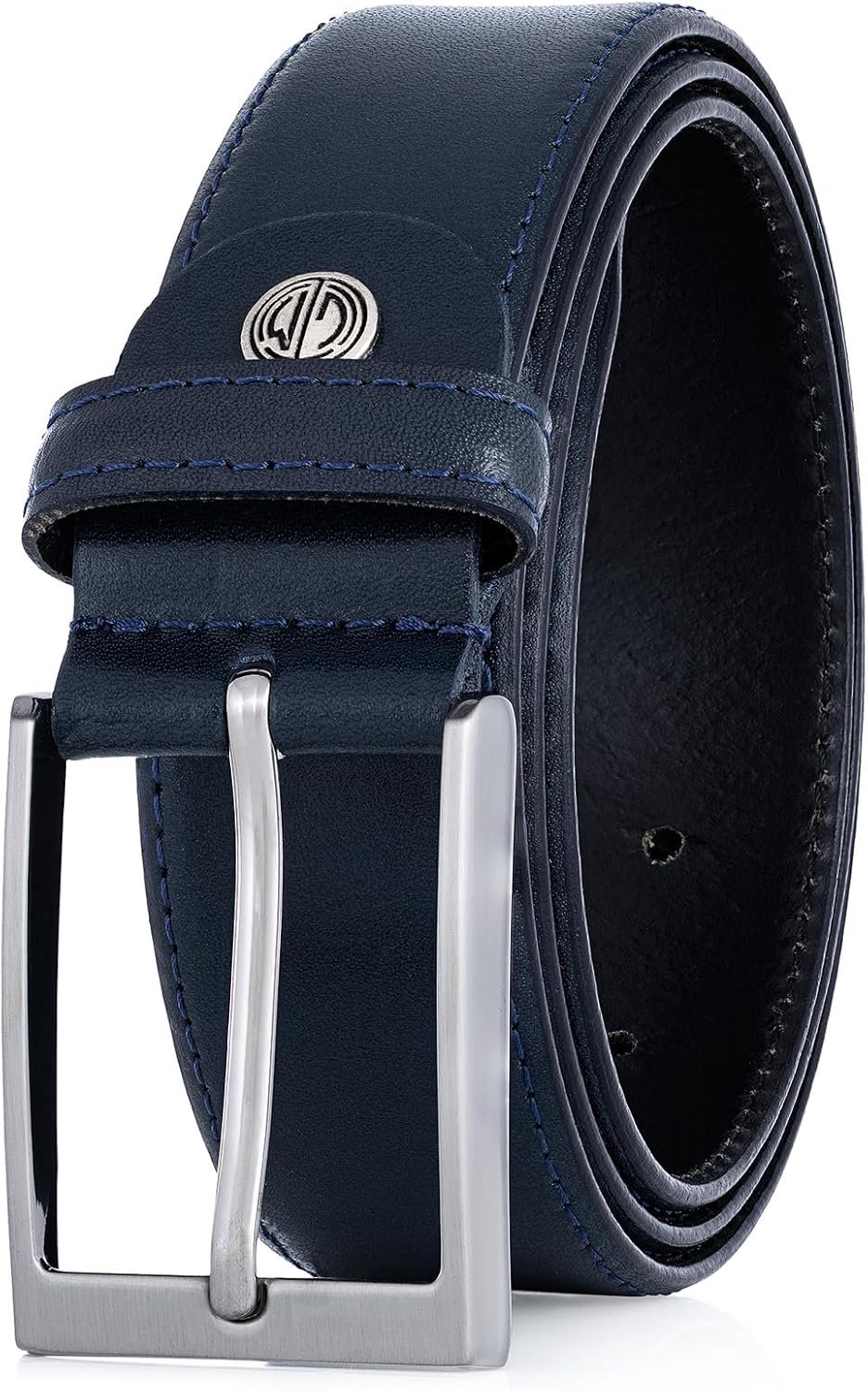 LINDENMANN Heren Lederen Riem 35mm Breed - Marineblauw