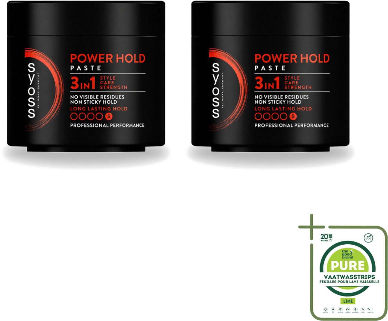 2 x SYOSS - Power hold 150 ml - Haarpaste - Sterke Fixatie - 150ml - Grootverpakking - Vaatwasstrips - Haarpaste - Krachtige Fixatie - Haartijden - Haartijden - Haartijden