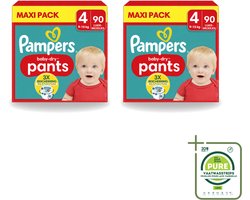 2 x Pampers – Luierbroekjes – Baby Dry Pants Maat 4 – 90 Luiers - Grootverpakking - Vaatwasstrips - Baby Luier - Luierbroek - Droge Luier - Luier Voor Baby - Luier Voor Kind