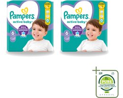 2 x Pampers – Luiers – Active Baby Maat 6 – 32 Luiers - Grootverpakking - Vaatwasstrips - Baby Luiers - Bescherming Tegen Doorlekken - Bewegingsvrijheid - Comfort - Droogheid