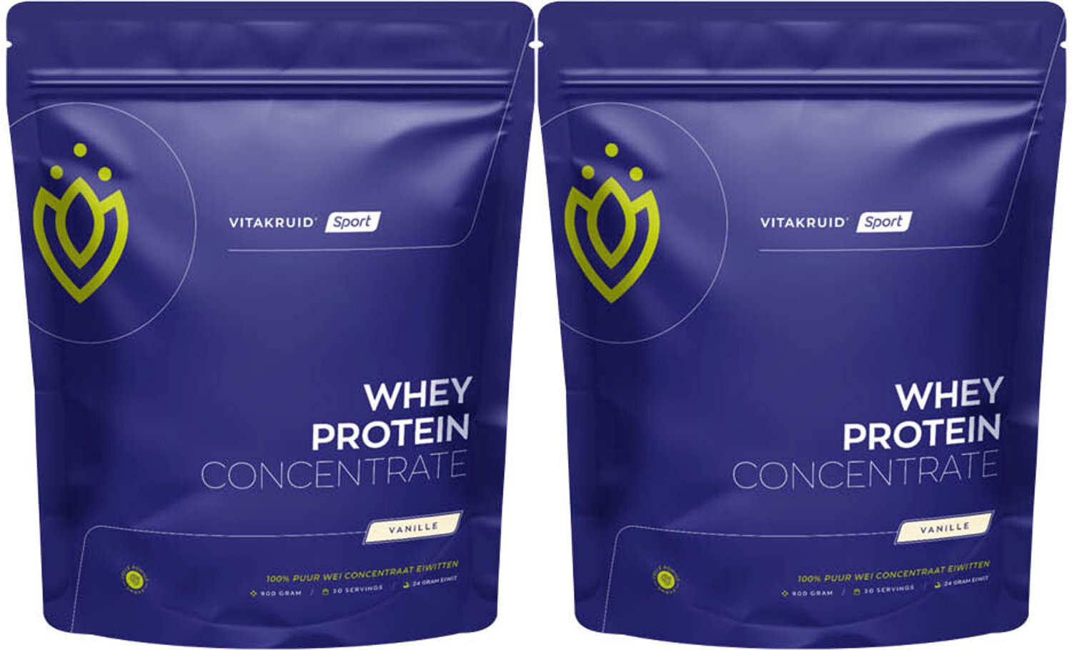 Vitakruid - Whey Protein Concentrate Vanille - 2 x 900 gr - Voordeelverpakking
