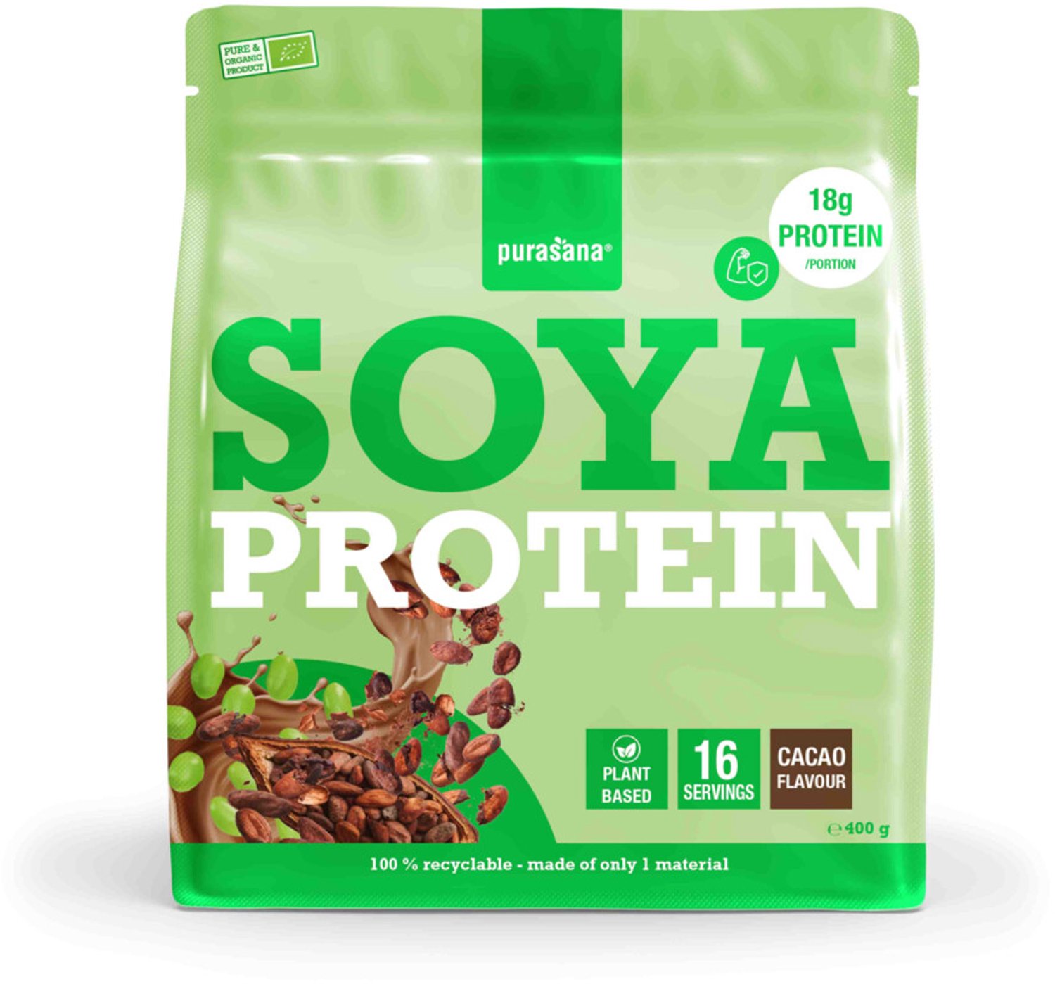 Purasana Vegan Protein Soja Cacao BIO 400 gr
