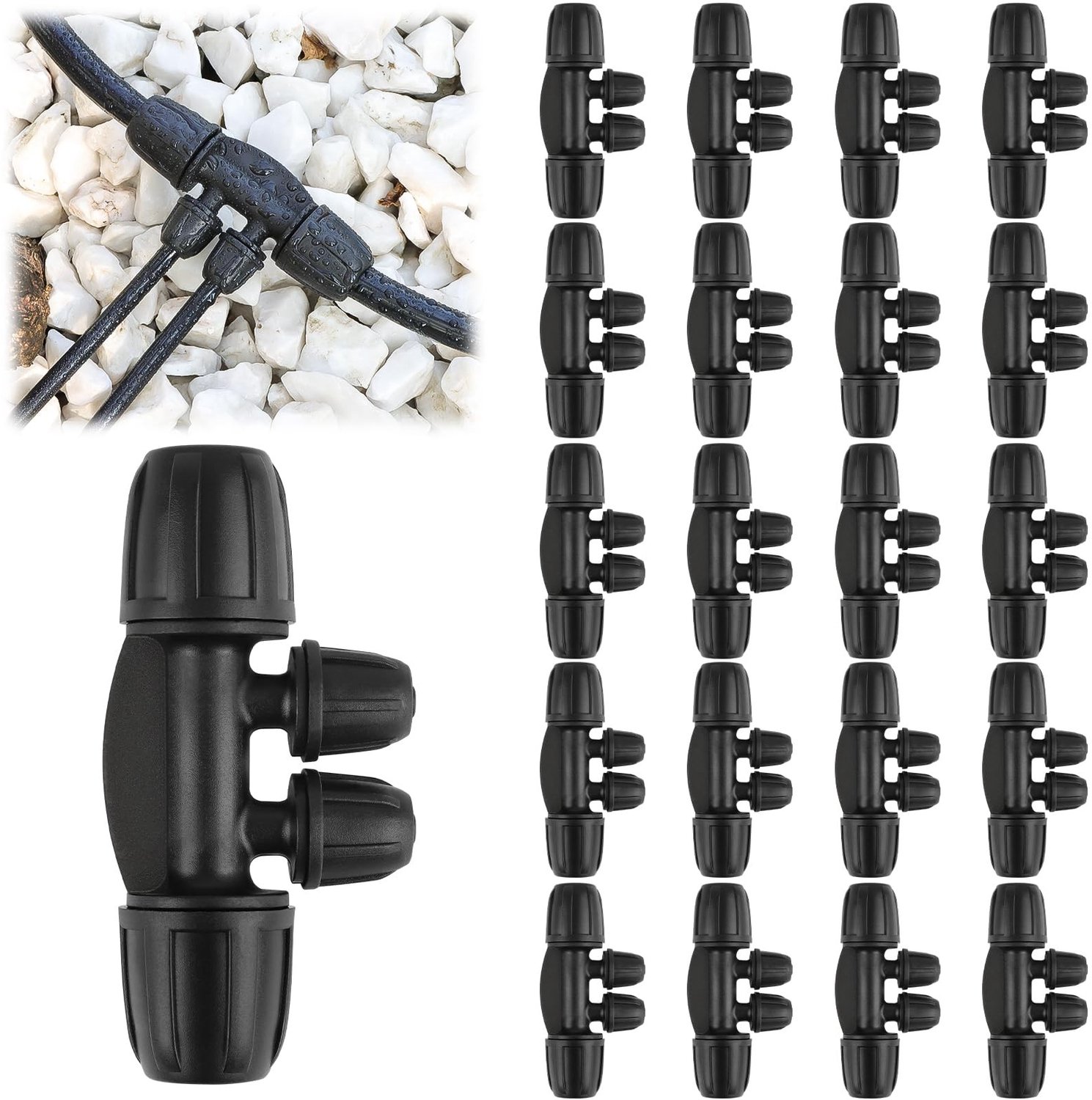 20 Stuks Gecombineerde Barbed Tees voor Irrigatie