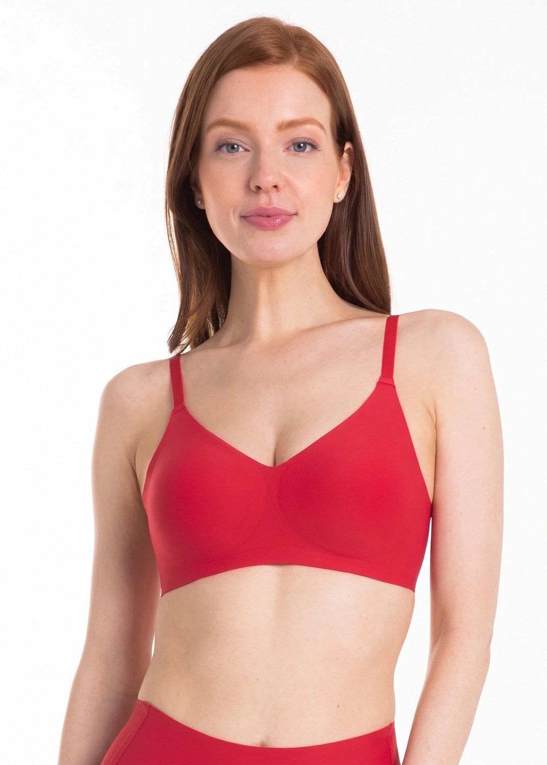 MAGIC Bodyfashion Magic Gloss Lage decollete - Diep uitgesneden hemd - Onderhemd met diepe hals - Singlet met diepe V-hals - licht corrigerend - Rood /