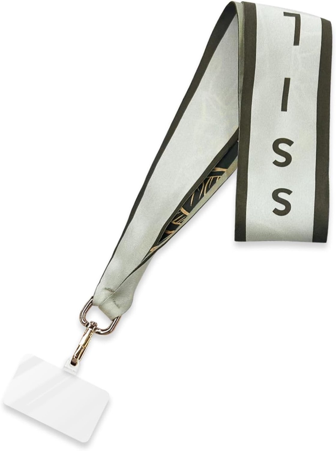 Hoogwaardige Luxe Mulberry Zijde Lanyard met Exquisite Accessoires voor Sleutels, ID Kaarten en Mobiele Telefoons - Blauwe Bloem Design, 1 Stuk