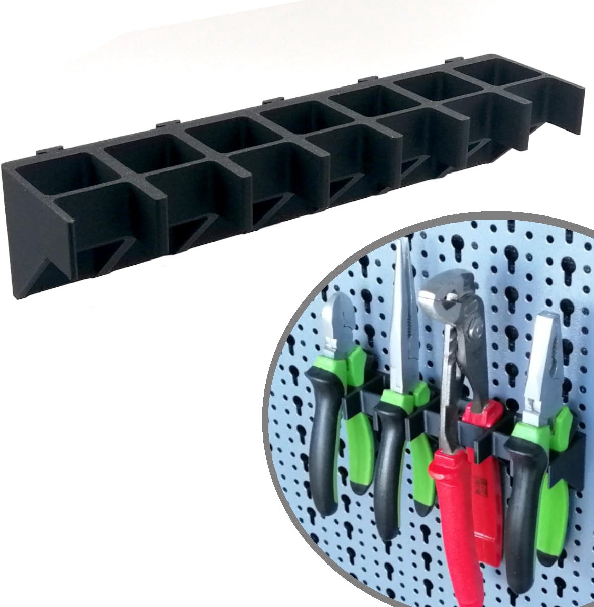 SnelShoppen - Pliers holder voor Küpper gereedschap, zwart, 7 pliers, praktische opslag, robuust, hoogwaardig, ideaal voor werkplaats en garage