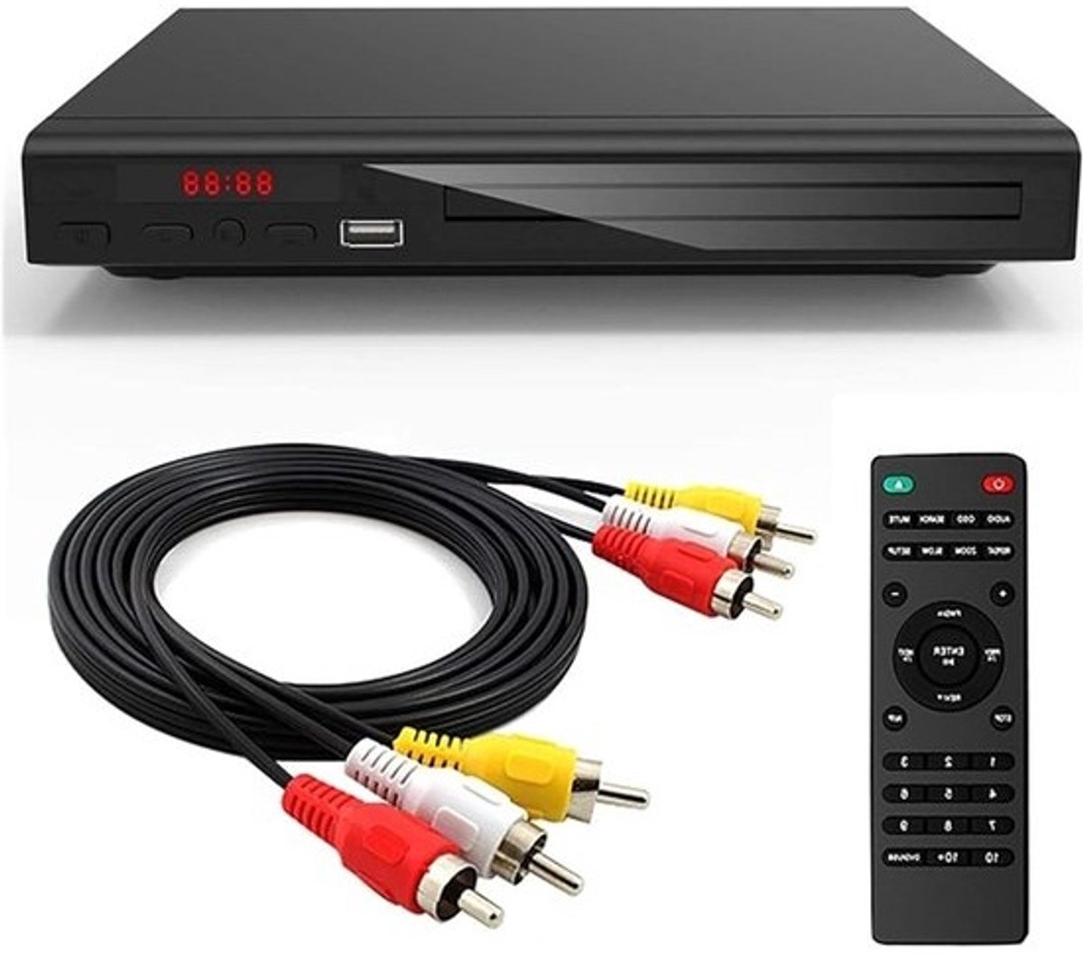 Dvd-speler - Multimediaspeler - Thuisbioscoop maken - Full HD 1080P - 223 cm - Zwart