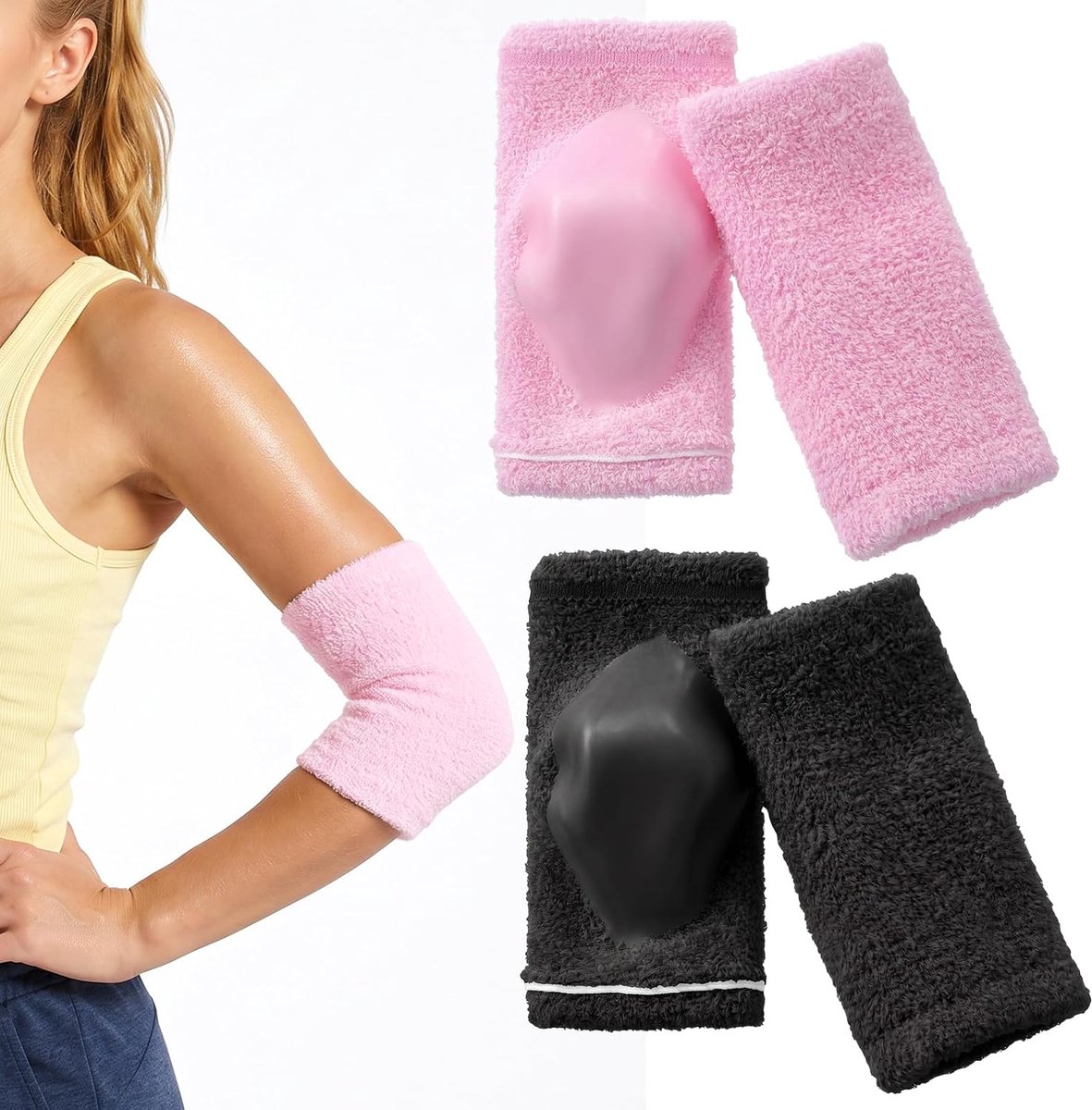 Elbow pads - 2 paar - gel en katoen - voorkomt droge huid - ShopVlot