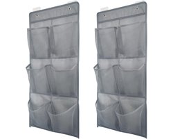 Volumoon Multifunctionele hangorganizer, achter de kast, deur opbergen, hangend rek om sokken op te bergen, organizer voor het ophangen van schoenen voor het opbergen achter de deur (grijs)