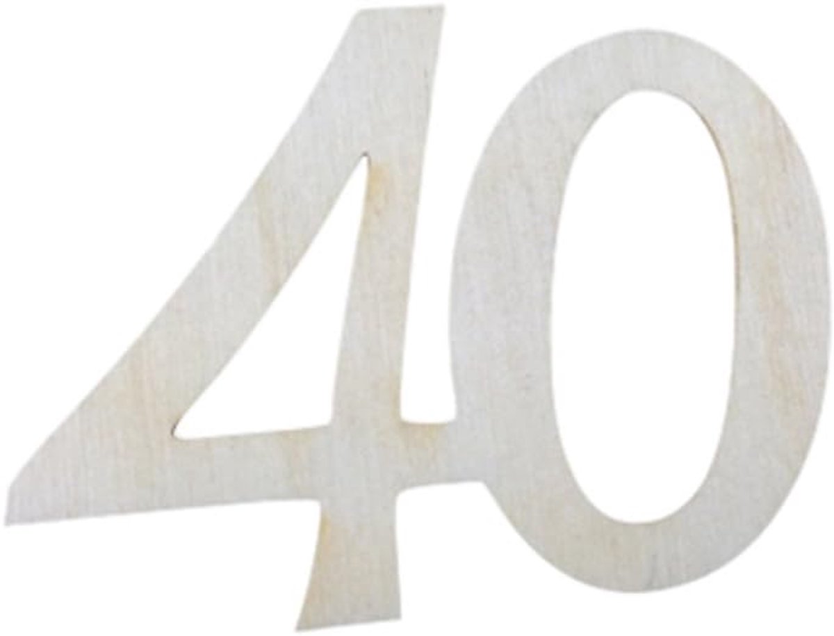 Knutsel-nieuws knutselset 20 x verjaardagsgetal, 33 mm, hout, 3,3 cm