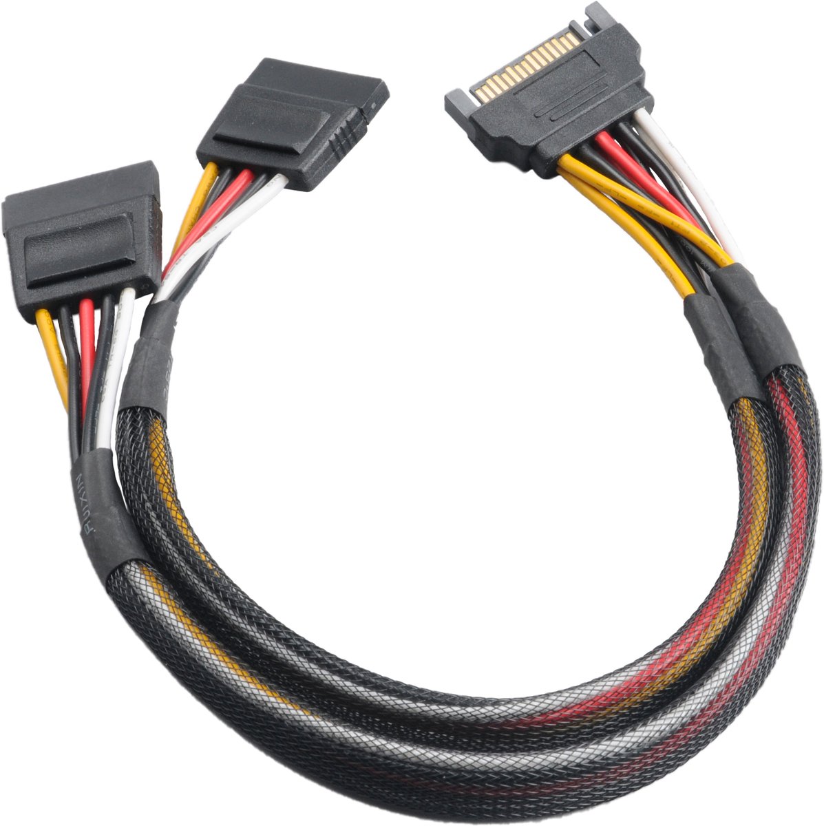 Akasa SATA Power Splitter, Male 15pin SATA to 2 x 15pin SATA Female power connectors