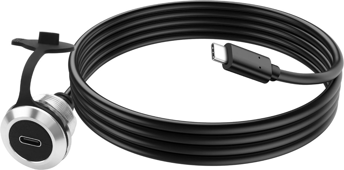 XMSJSIY USB C Type-C 3.0 Panel Mount Extension Cable Type-C Plug to Type-C Socket Panl Pedestal Connector Wire Cable - ShopVlot