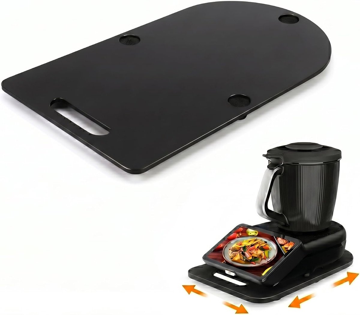 Glijdboard voor Thermomix TM7 - met rubberen voeten en wielen - praktisch accessoire - eenvoudig te verplaatsen - ShopVlot