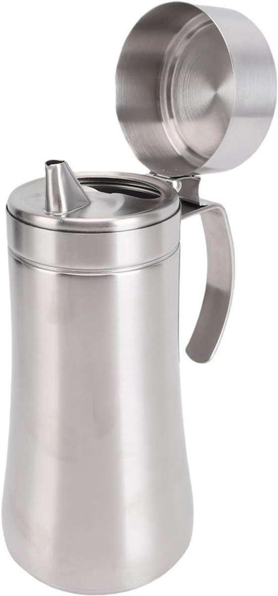 Olijfoliedispenser van roestvrij staal - Lekvrije oliecontainer met deksel voor koken en salades - 800 ml