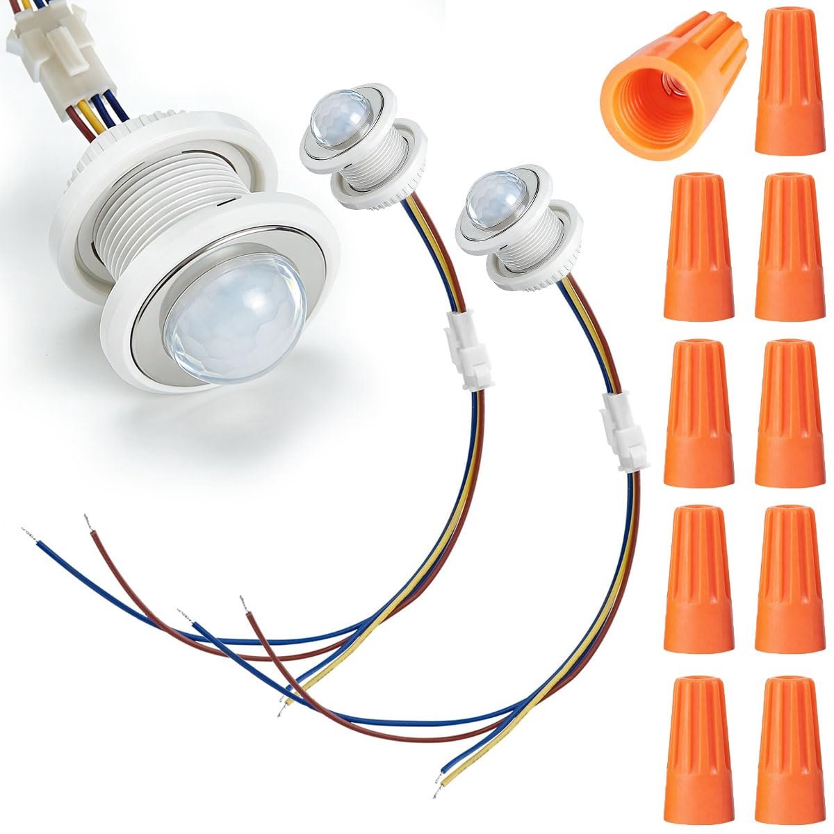 2 lichtschakelaars met PIR-bewegingssensor, mini-infraroodsensor, intelligente schakelaar met led-detectie, instelbare - ShopVlot