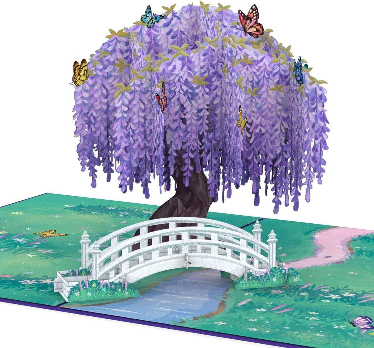 SnelShoppen - PaperCrush 3D Pop-up Kaart met Vlinderboom, Handgemaakte Verjaardagskaart voor Vrouw, Vriendin of Moeder, Perfect voor Verjaardag, Bedan