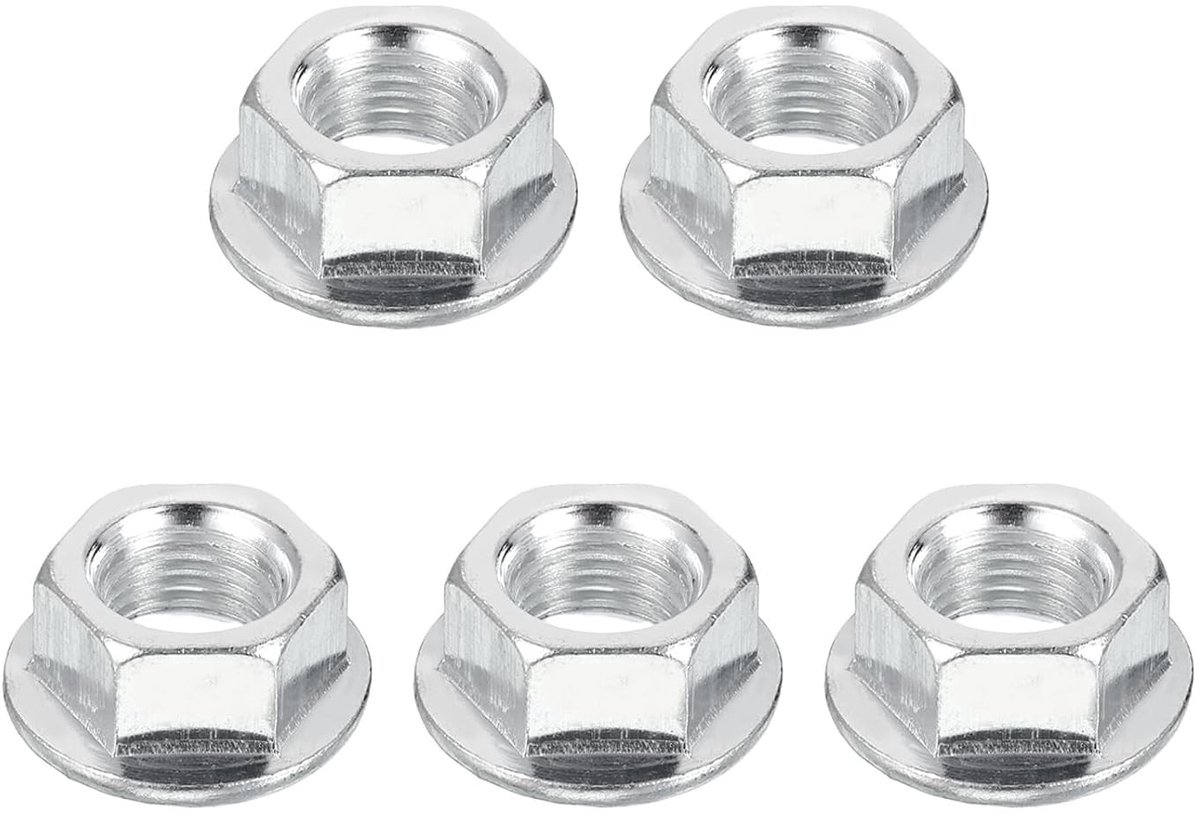 Knurled Hex Moer Set 5 Stuks M14 x 0.3cm voor Bevestiging en Montage van Onderdelen