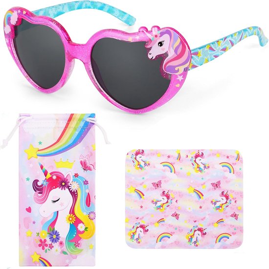 Dailygoods- Zonnebril voor Meisjes - Eenhoorn Design - UV-Bescherming - Zachte Bril - Lichtgewicht - Met Etui - Kinderen Zonnebril van Dailygoods — afbeelding 2