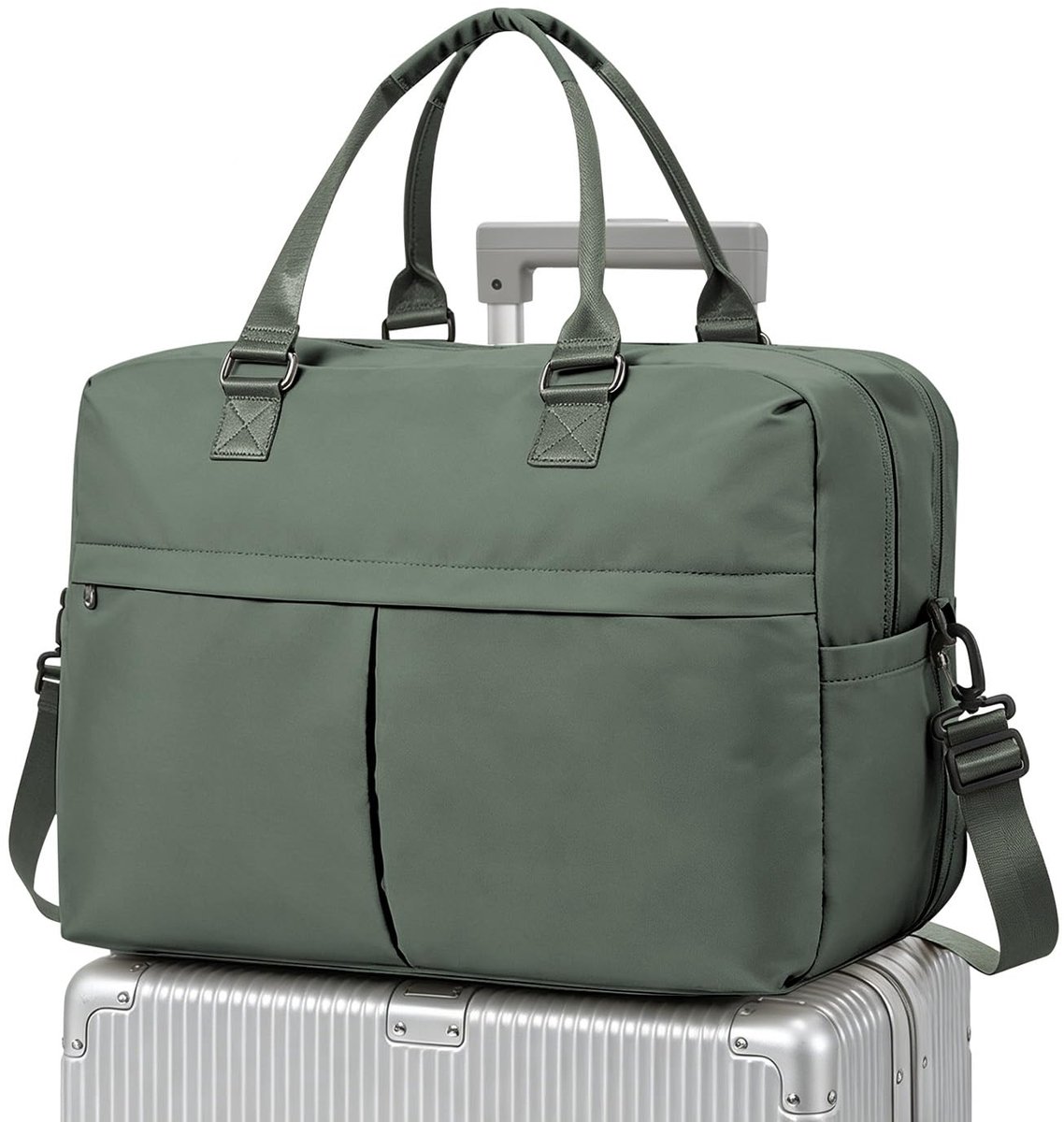 SnelShoppen - Reistas Dames Ryanair Handbagage Tas 40x30x20 cm Wizzair Cabine Tas Onder Stoel Weekendtas Sporttas Ziekenhuistas Trainingstas in Legerg