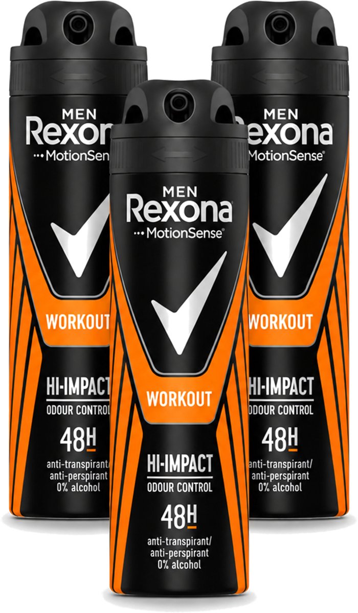 3 x Rexona Men - MotionSense - Deodorant Spray - Anti-transpirant - 150 ml - Voordeelverpakking - 3 stuks