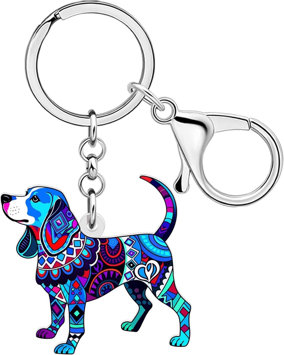 Boho Leuke Beagle Hond Sleutelhanger Accessoires Hond Liefhebbers Geschenken Voor Vrouwen Moeder, Dier Auto Sleutelhanger Portemonnee Tas Charm