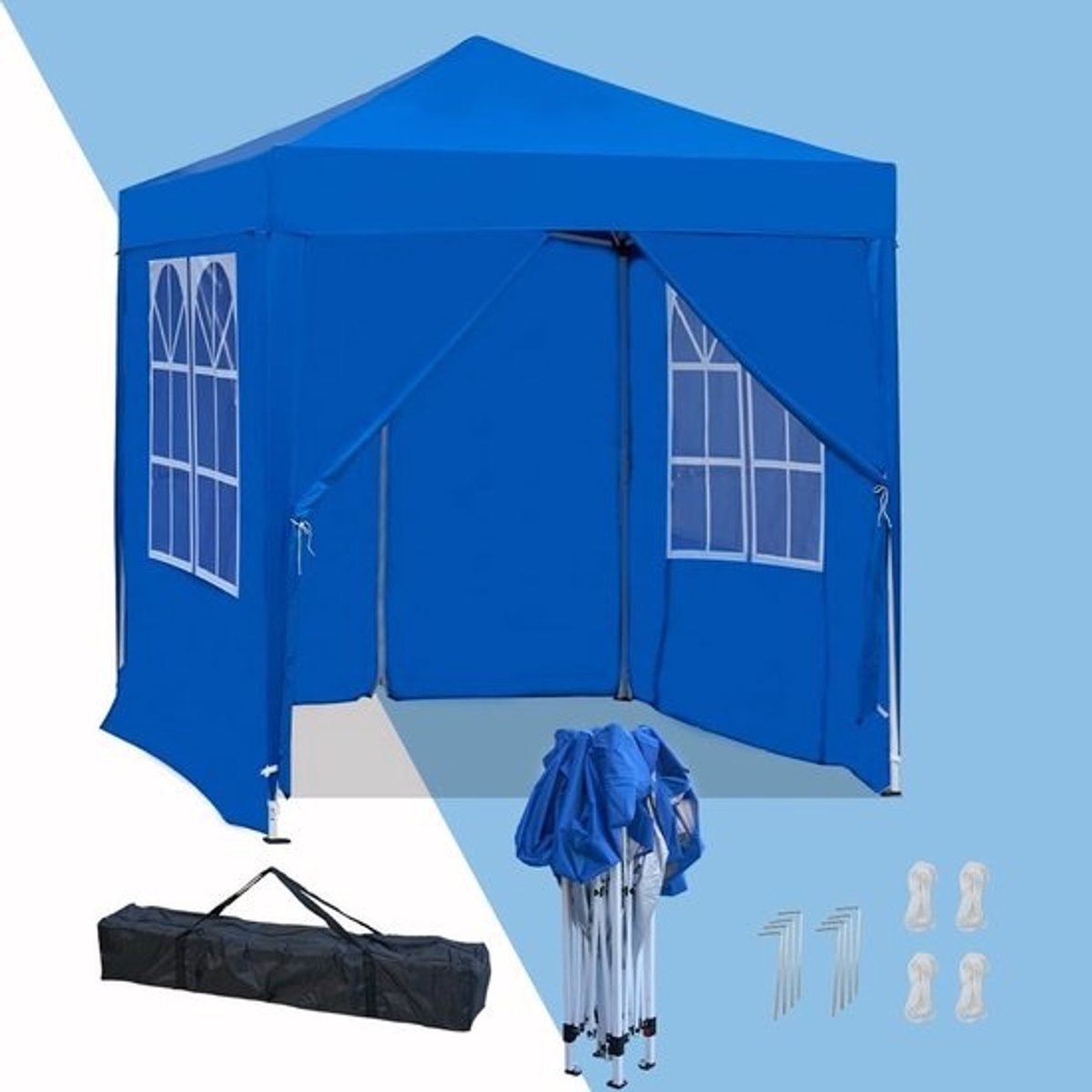 Opvouwbaar paviljoen van 2x2 m - Waterdichte en stabiele pop-uptent voor tuin en feest - UV-bescherming 50+