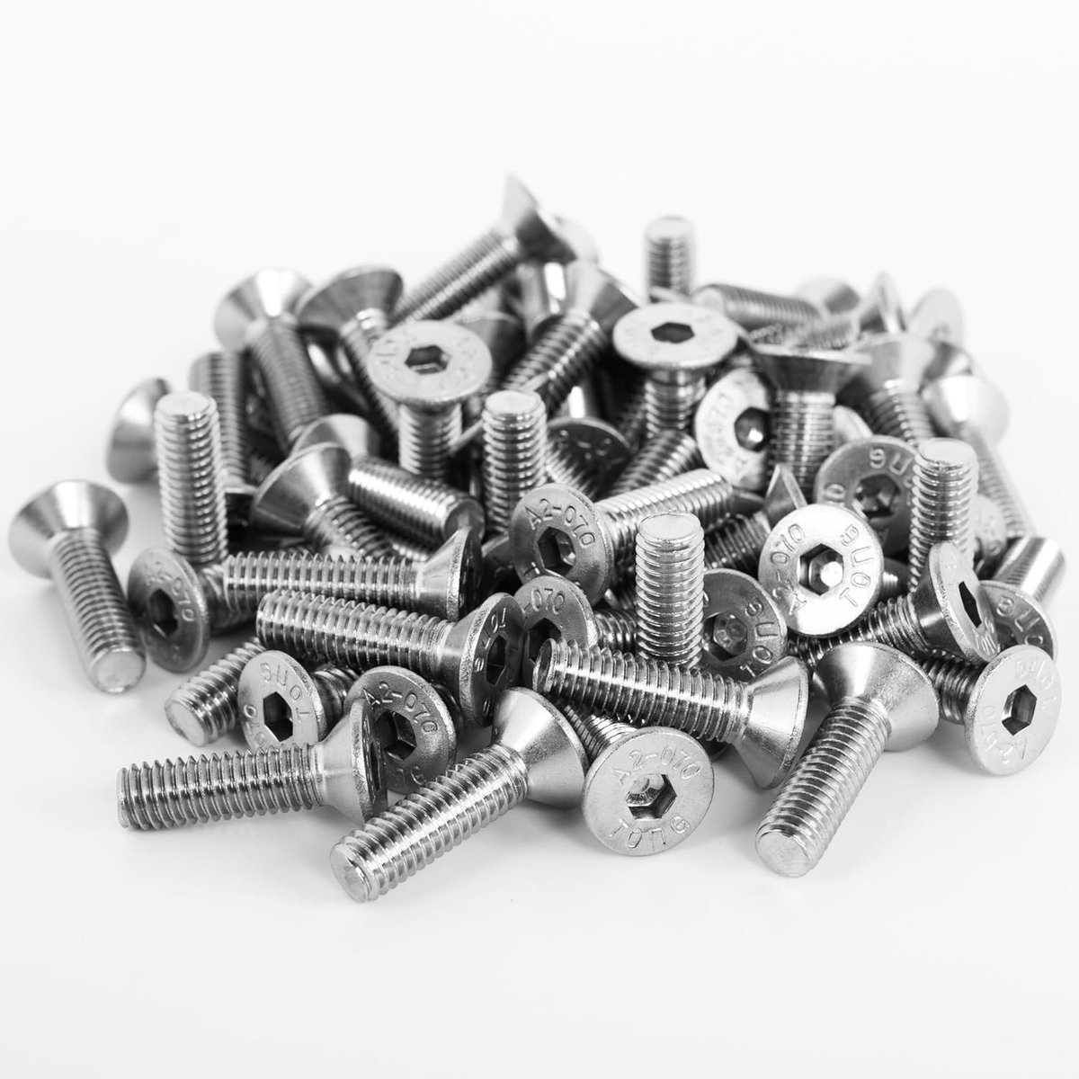 Schroeven roestvrij staal M10 x 90 mm - 10 stuks met binnenzeskant DIN 7991 V2A A2 VA schroeven, metrische volledige schroefdraad voor moeren en sluitringen (M10 x 90 (10 stuks)