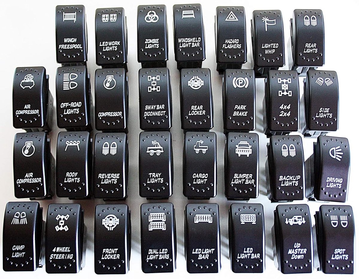 Rocker Switch LED-Mafia Symbool - Blauw Licht - 12V/24V - Ideaal voor voertuigen - ShopVlot
