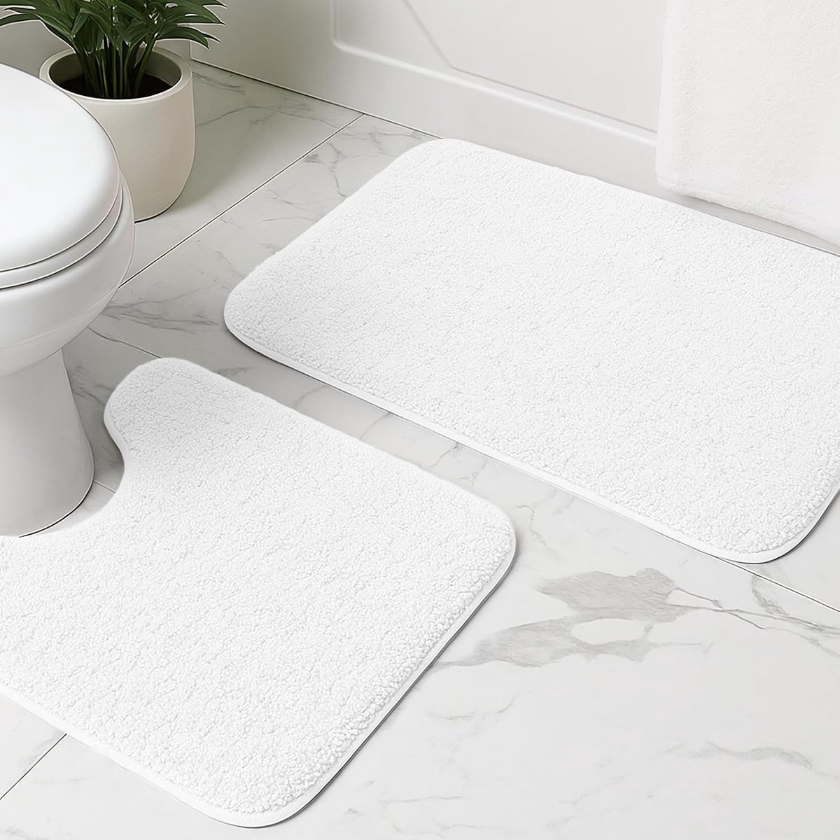 Badmatten 2-delige set - antislip - zacht en wasbaar - sneldrogend en waterabsorberend - SnelShoppen