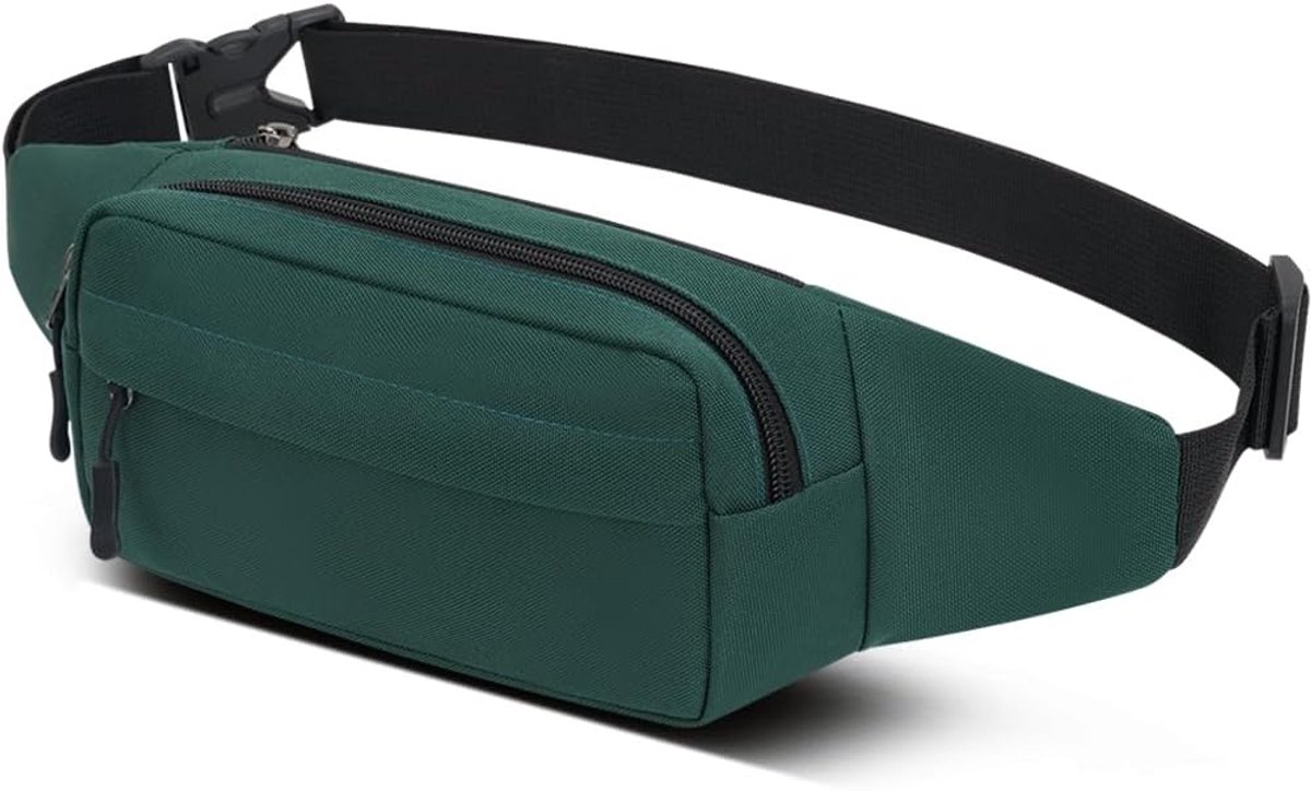 SnelShoppen - Bumbags Heuptas voor Mannen en Vrouwen, Fashion Heuptas met Verstelbare Band voor Sport, Hardlopen, Wandelen, Reizen, Fietsen, Groen, On