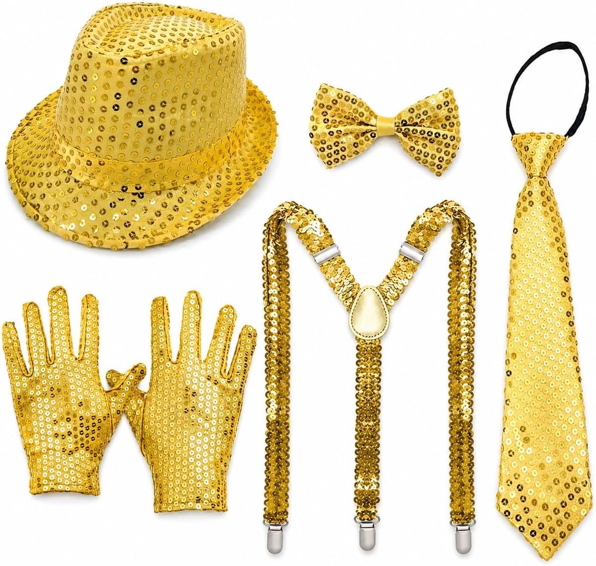 70 80 Retro Discokostuumset, Pailletten Glitter Carnaval Accessoires