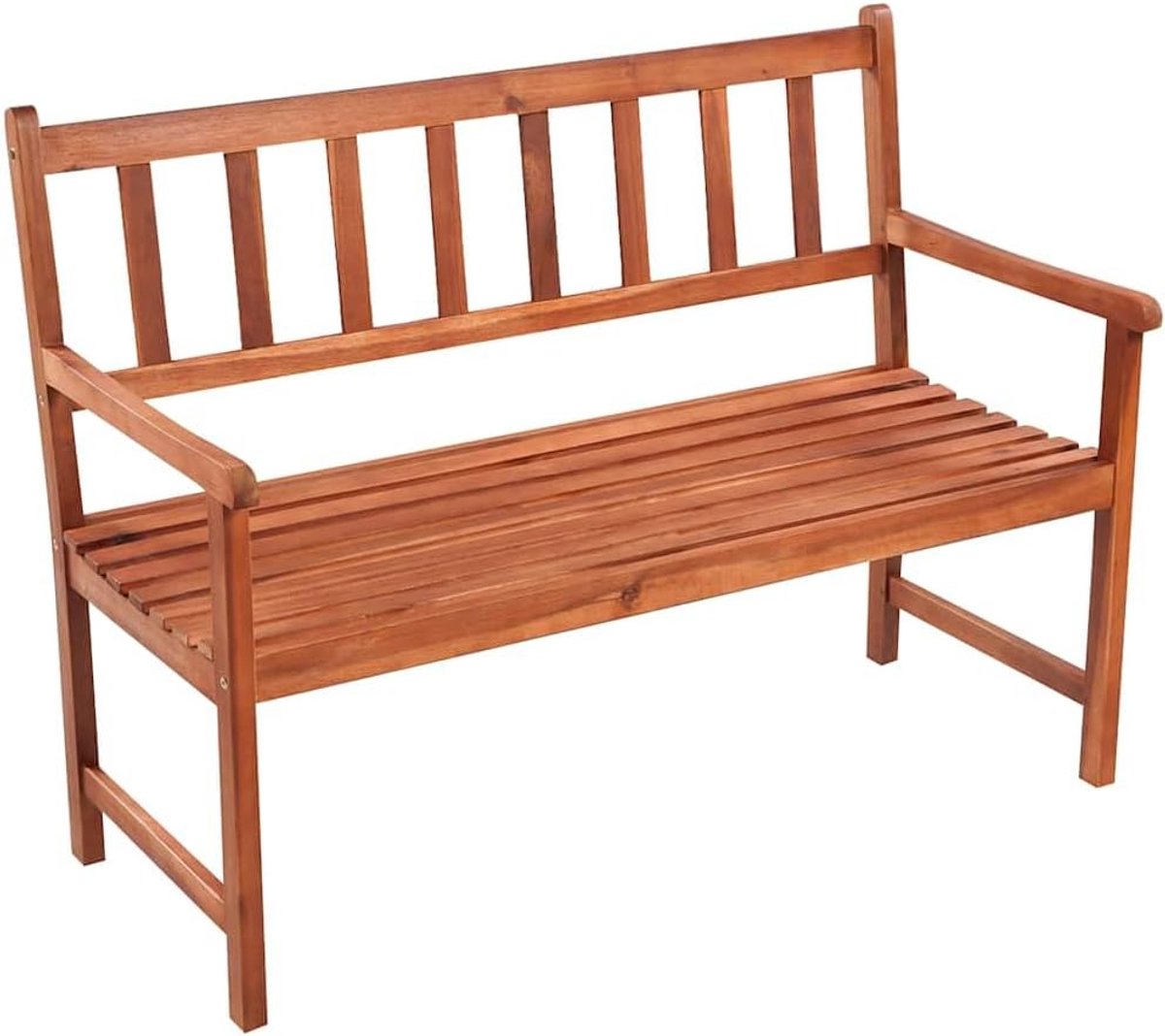 Bank 120 cm met kussen massief hout