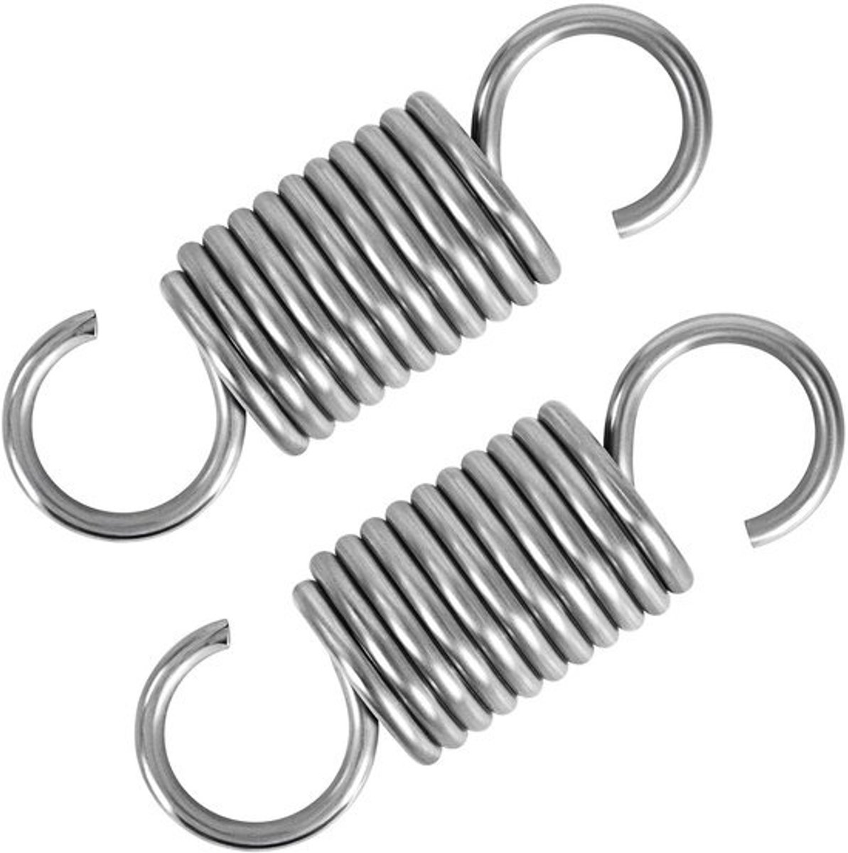 Trekveren - met haak - van roestvrij staal, 60 mm - 2 stuks