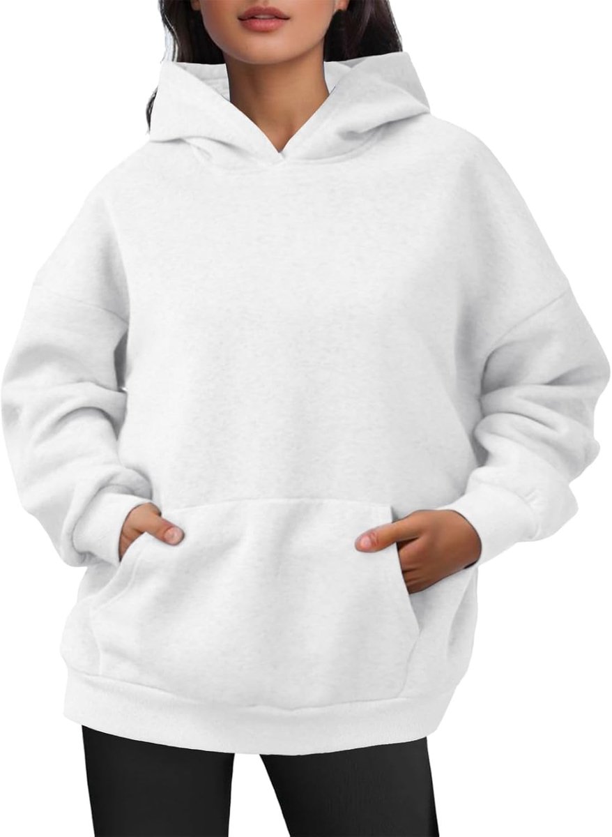 Damestrui met capuchon, katoen, oversized, comfortabel, lange mouwen, capuchon, modieus, tussenseizoen, zacht, urban sweatshirt, moderne stijl, A3